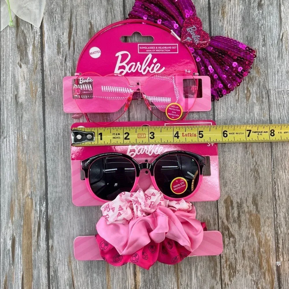 Barbie Pink and Black Sunglasses with Hair Accessories